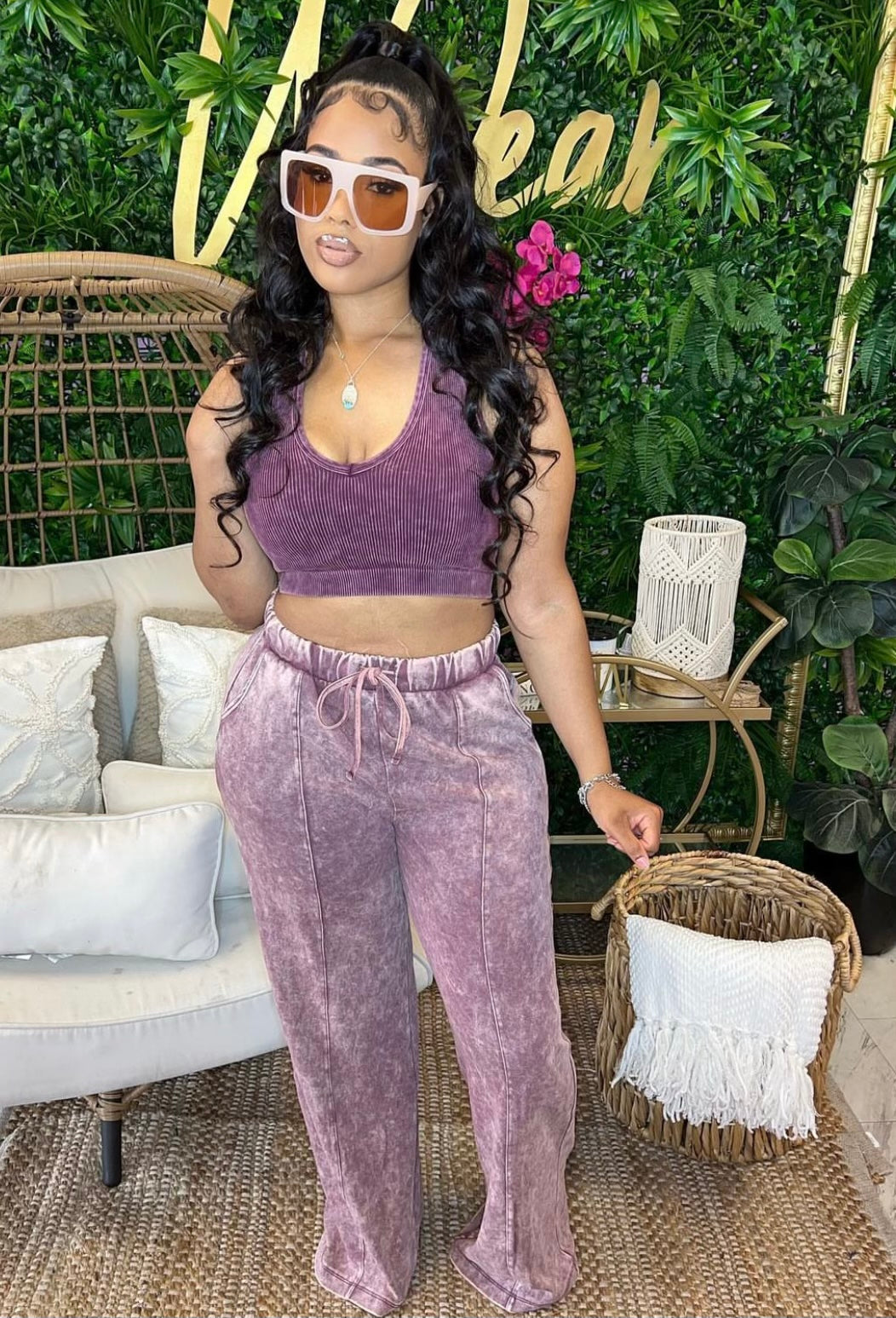 So You Chill Acid Wash Set (Dark Plum)