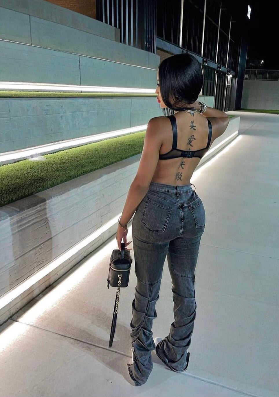 High waisted Stacked Jeans (Grey)