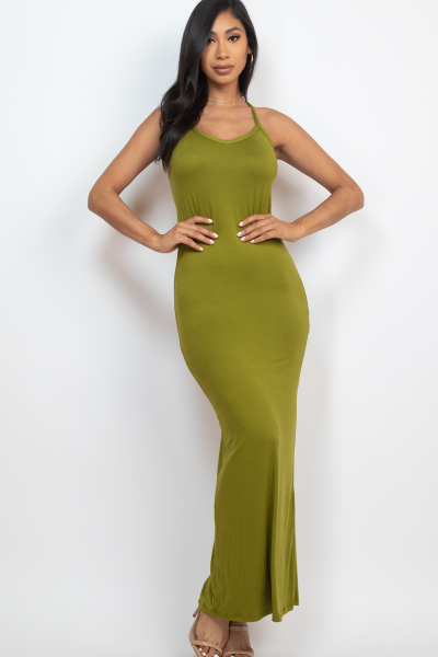 Maxi Dress (Olive Green )