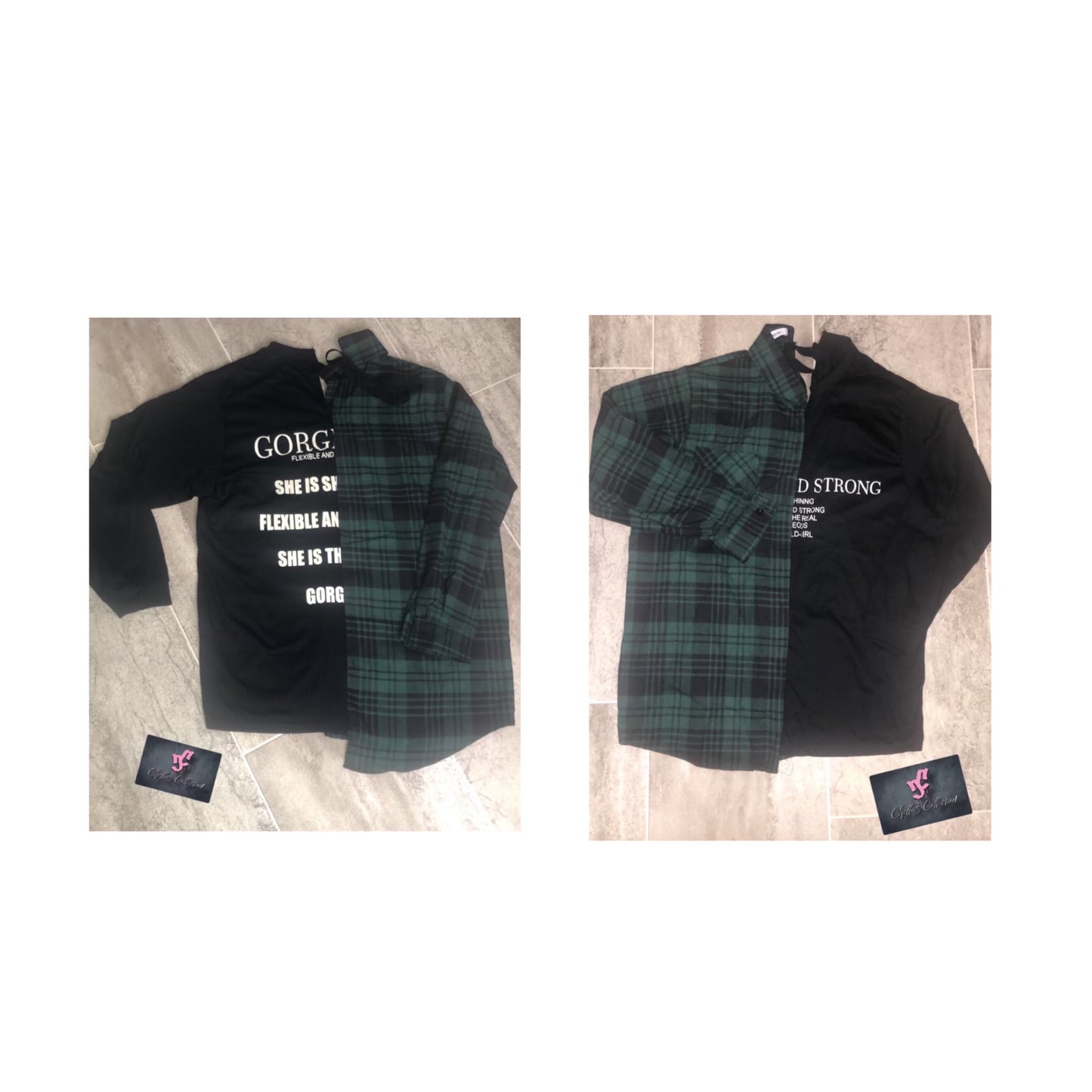 Half and half top (green)