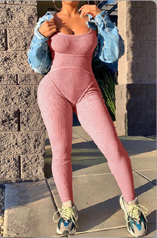 Corset Jumpsuit (Pink)