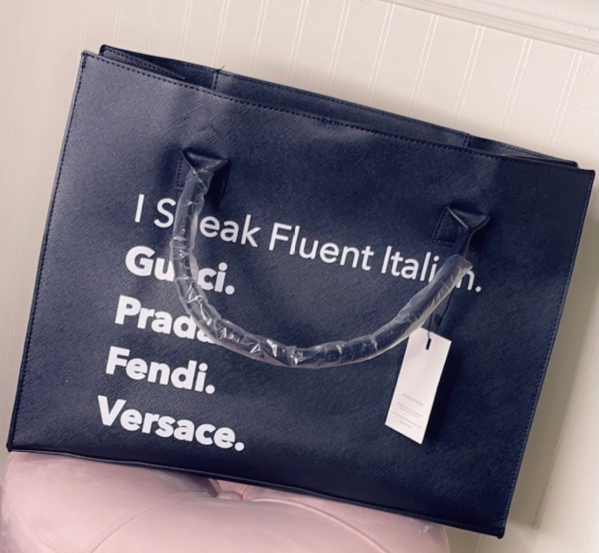 I Speak Italian Tote (Black)