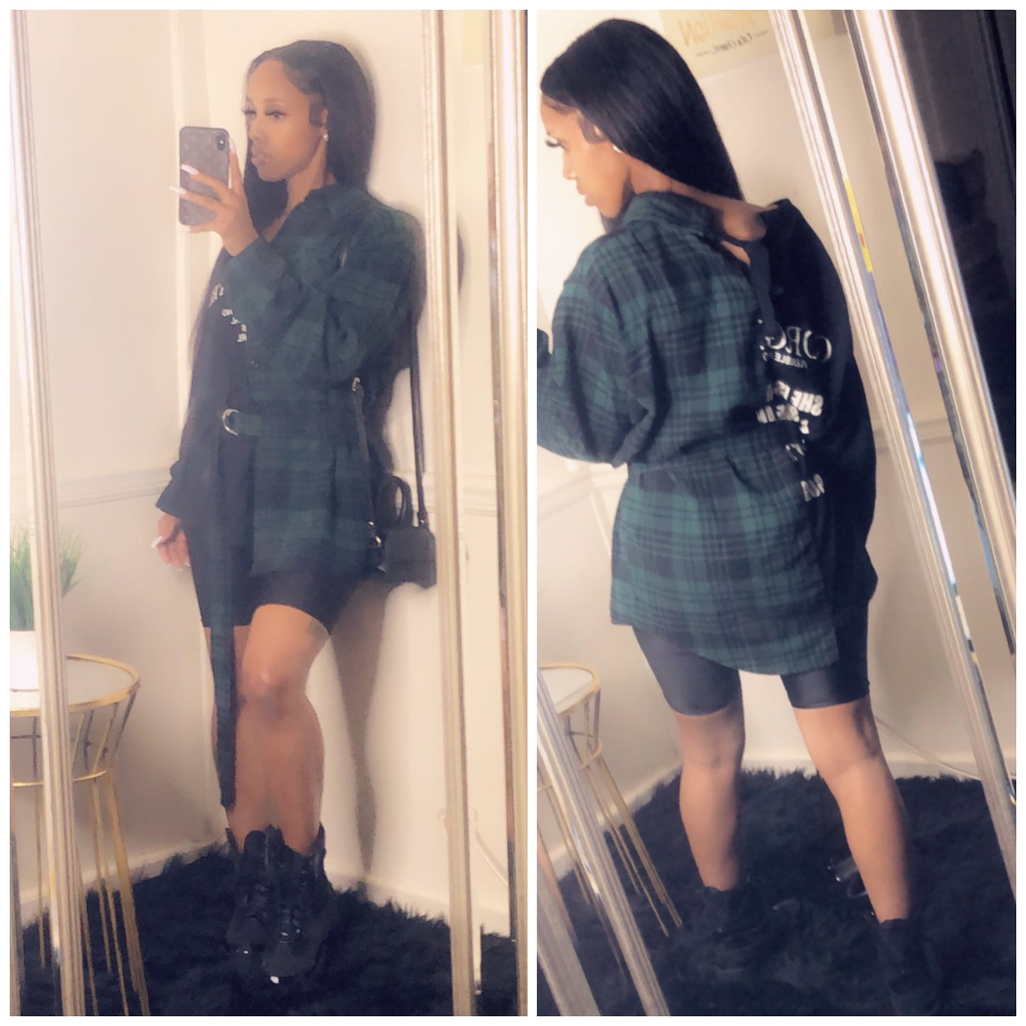 Half and half top (green)