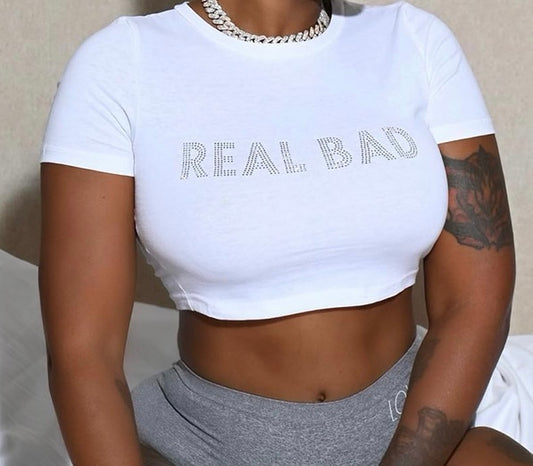 Real BAD crop top  (White/Silver)