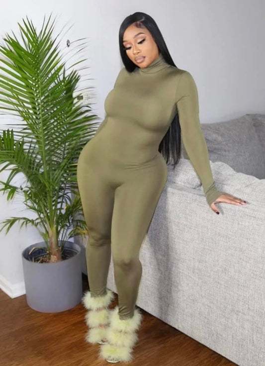 Baddie Jumpsuit (Olive Green)